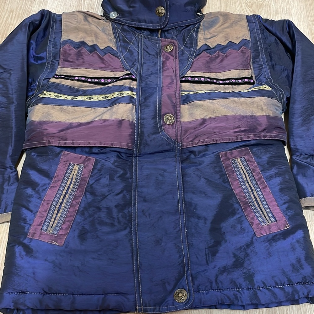 VTG Rothschild Storm Stopper Faux Fur Trimmed Hooded Girls 7/8 Jacket Unique - Picture 4 of 9